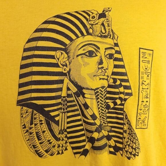 Egyptian Pharoah T Shirt Vintage 90s King Tutankhamun Tut History Mens Large - Picture 2 of 7